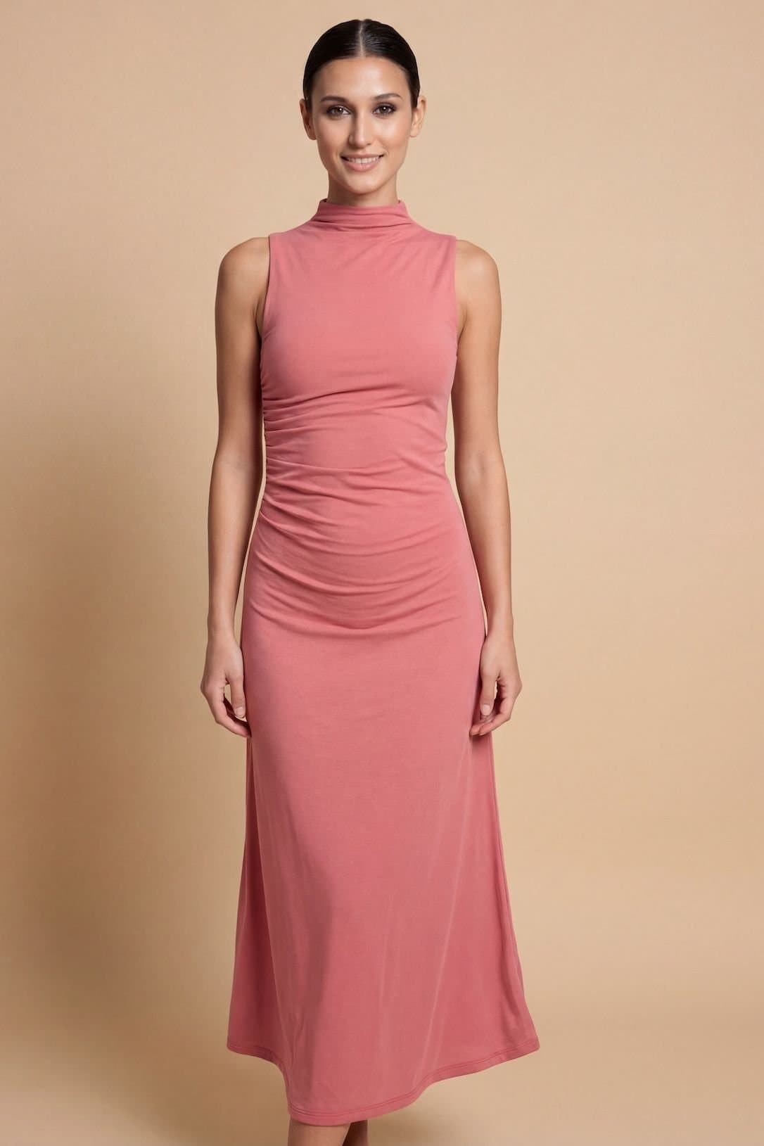 Little Mistress Little Mistress Women's Coral Jersey Midaxi Dress