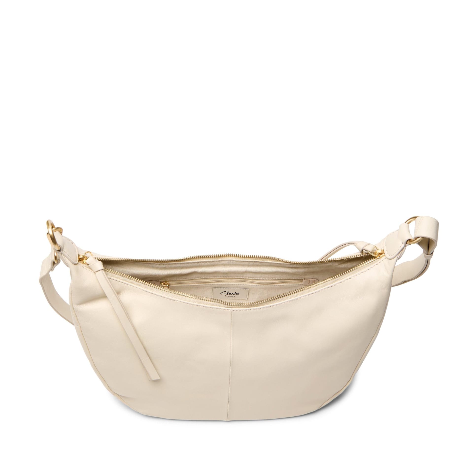Clarks Clarks Women's Willow Moon Cream Leather Shoulder Bag, Cross Body Bag - 4