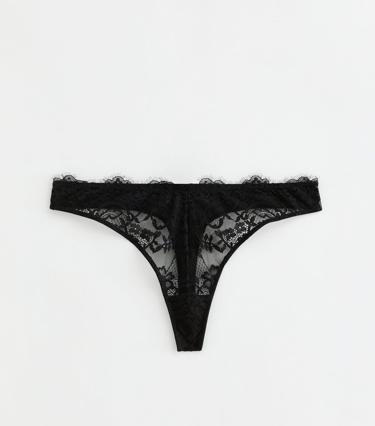 New Look Women's Black Eyelash Lace Thong New Look