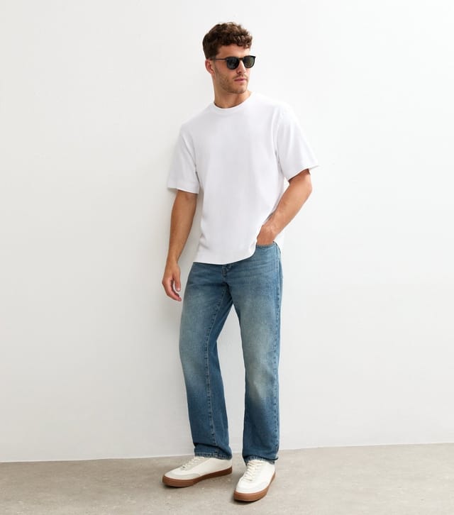 Only and Sons Men's Blue Straight Leg Denim Jeans Only and Sons New Look - 2