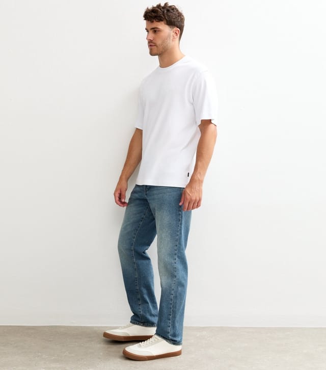 Only and Sons Men's Blue Straight Leg Denim Jeans Only and Sons New Look - 3