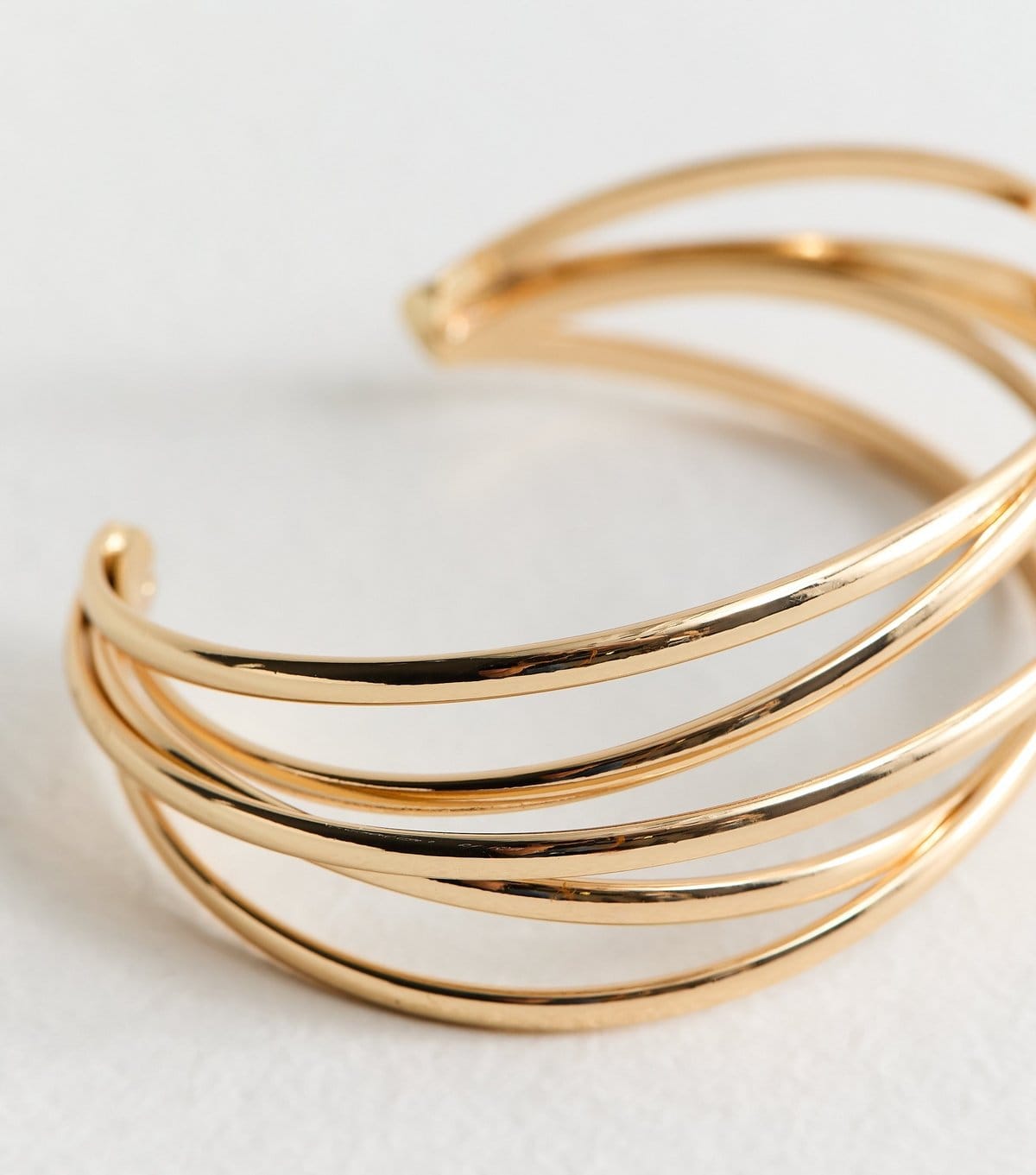 New Look Gold Tone Skinny Cross Over Bangle New Look - 4
