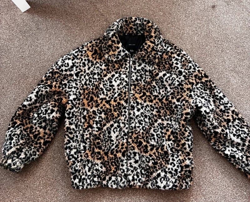 New Look Leopard print furry jacket