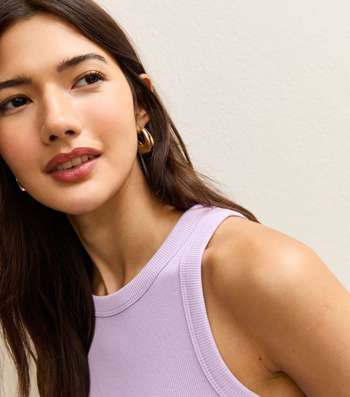 New Look Lilac Ribbed Jersey Racer Back Vest Top
