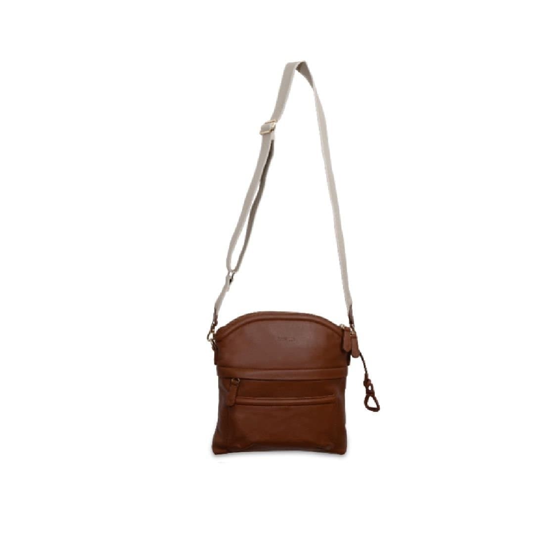 SADDLER SADDLER Women's 'Kimberley' Secure Pocket Handmade Leather Crossbody Bag in Tan