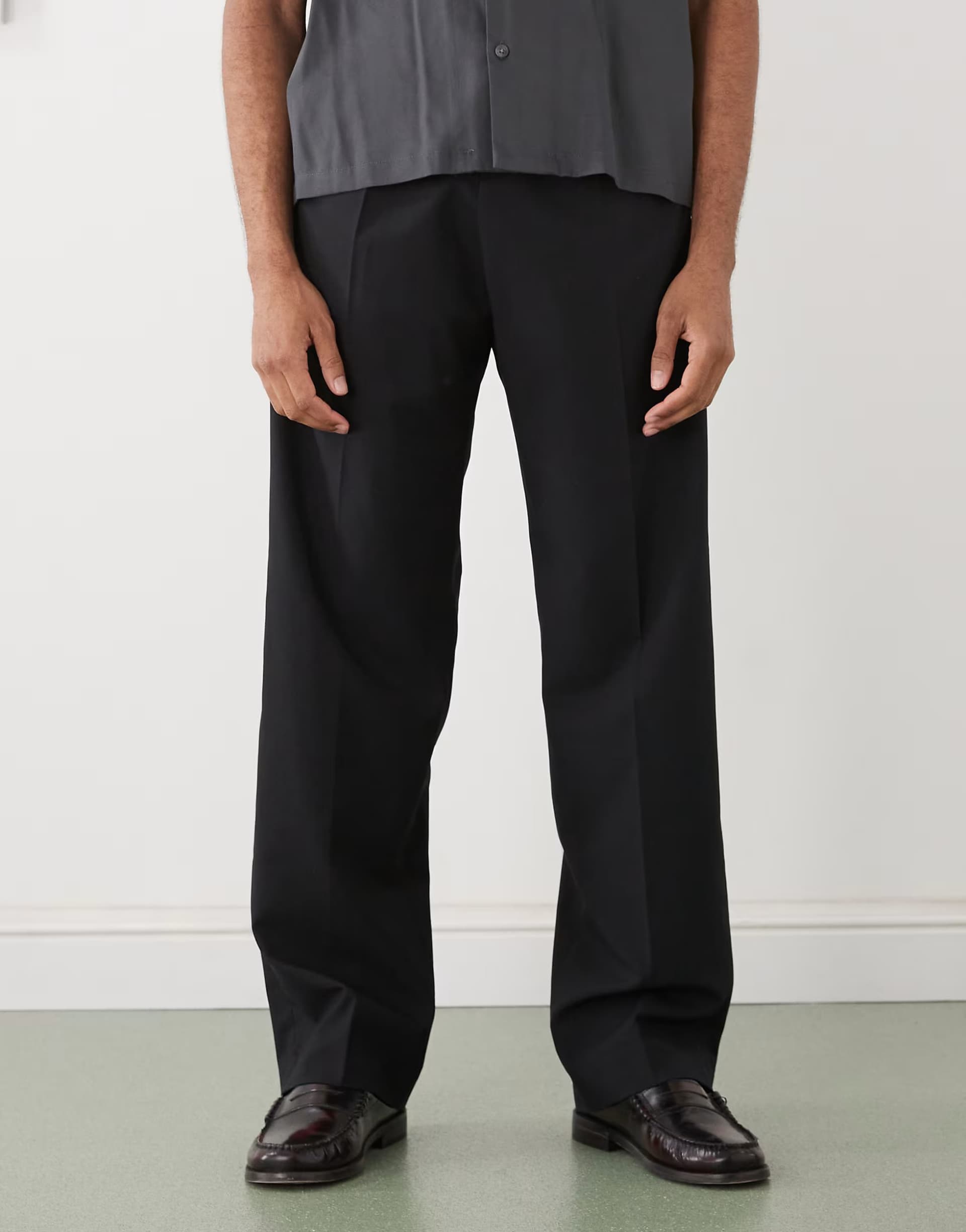 ASOS Weekday relaxed fit tailored trousers in black