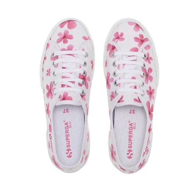Superga Superga Women's 3750 Leggera Flower Trainers in White - 3