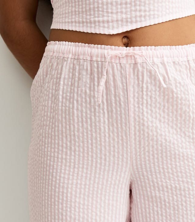 New Look Girls' Pink Stripe Seersucker Trousers New Look - 2