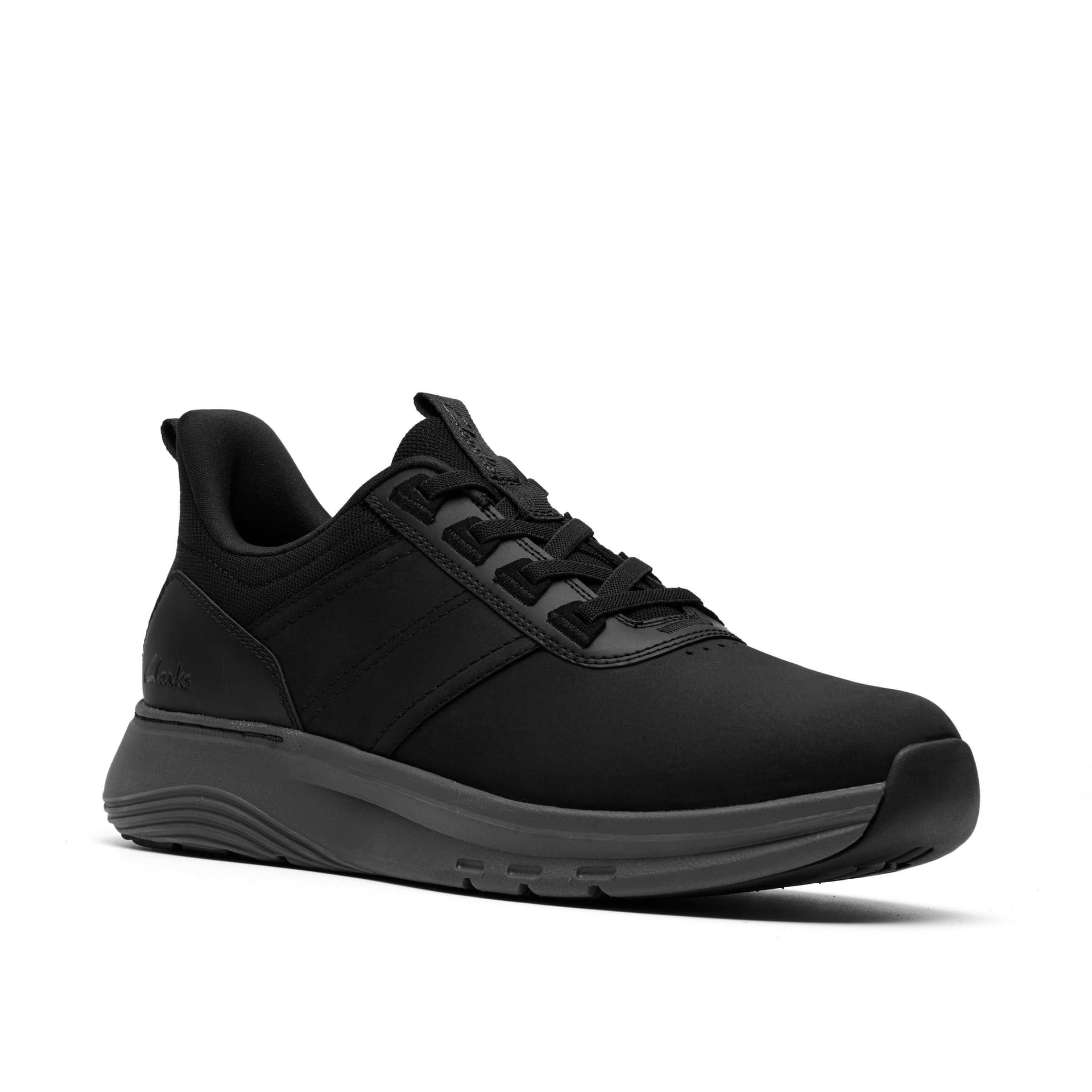 Clarks Clarks Men's Motion Trek LX Black Leather Trainers, Lace Up - 4