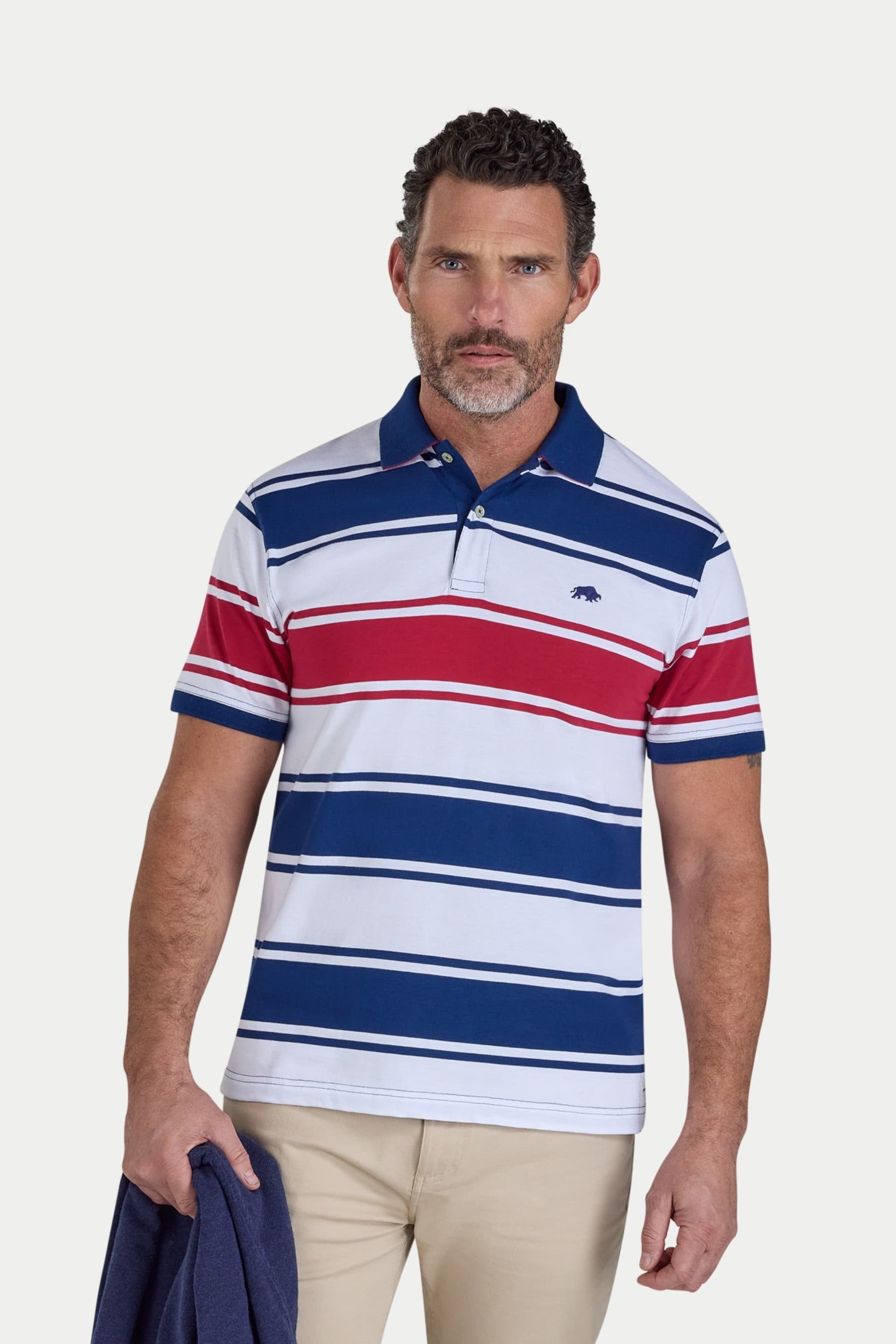raging bull Raging Bull Men's Wide Stripe Jersey Polo