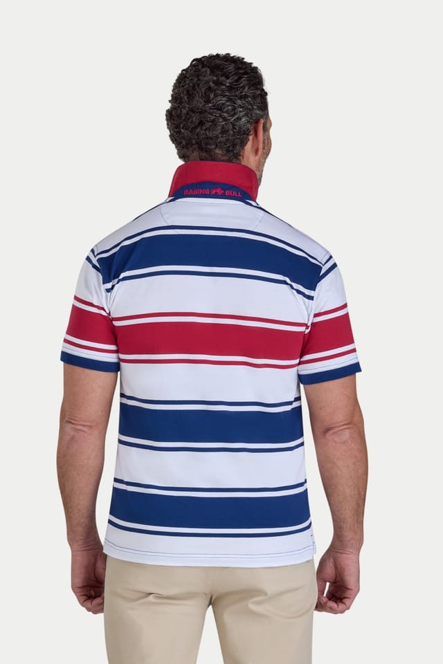 raging bull Raging Bull Men's Wide Stripe Jersey Polo - 2