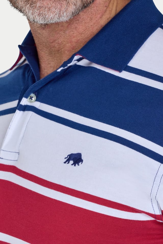 raging bull Raging Bull Men's Wide Stripe Jersey Polo - 3