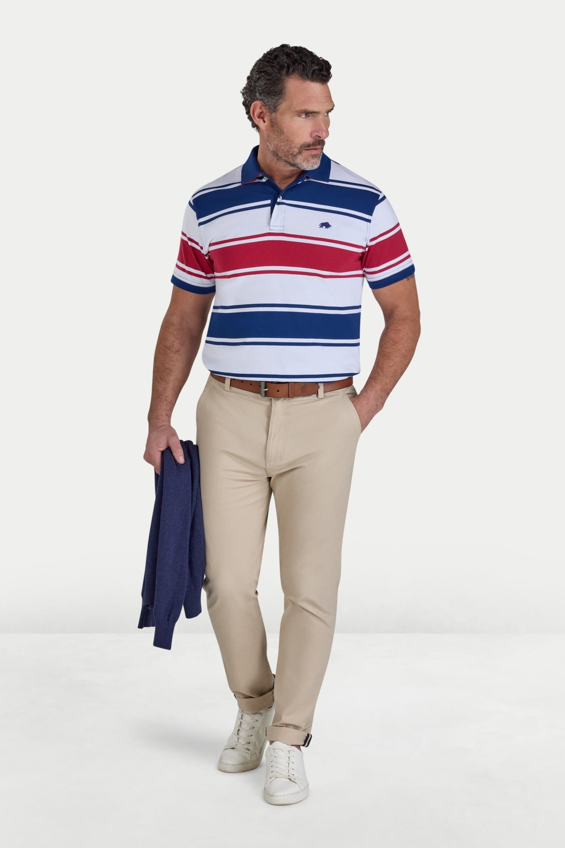 raging bull Raging Bull Men's Wide Stripe Jersey Polo - 4