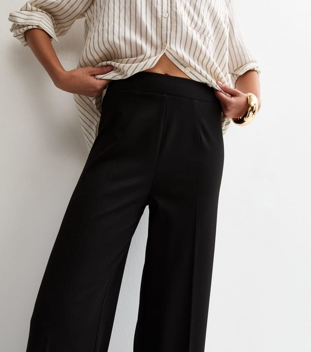 New Look Women's Black Jersey Wide Leg Trousers New Look - 2