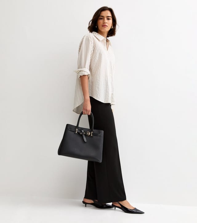New Look Women's Black Jersey Wide Leg Trousers New Look - 3
