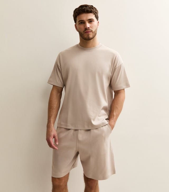 New Look Men's Light Brown Regular Panelled Jersey Shorts New Look - 2