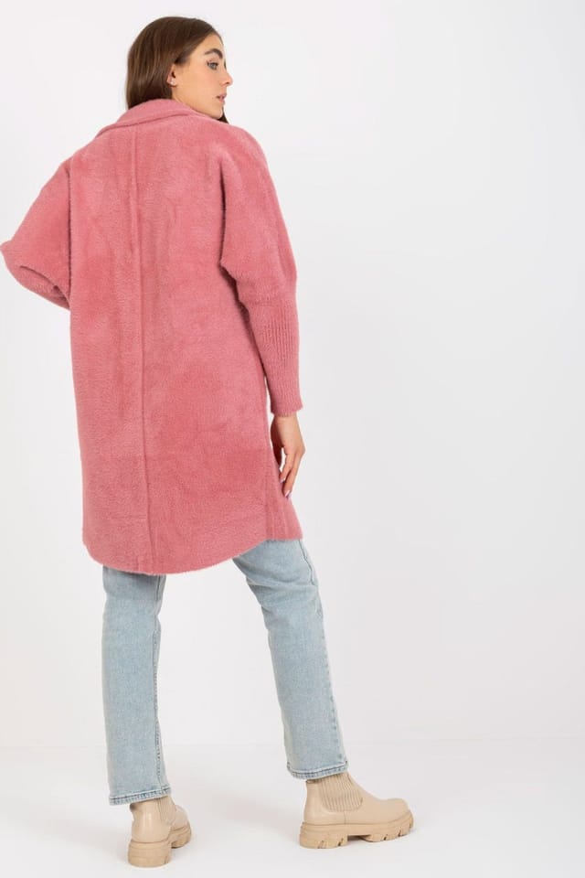 Love Lace Love Lace Women's Unlined Long Sleeve Coat with Press Studs Pockets in Pink - 3