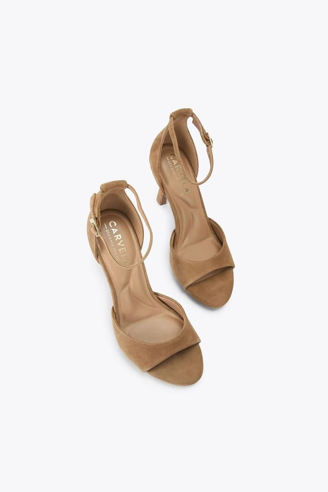 Carvela Carvela Women's 'Corletta Sandal' Suede Heels in Taupe - 2