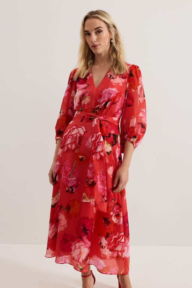 Phase Eight Phase Eight Women's Federica Midi Dress in Red - 3