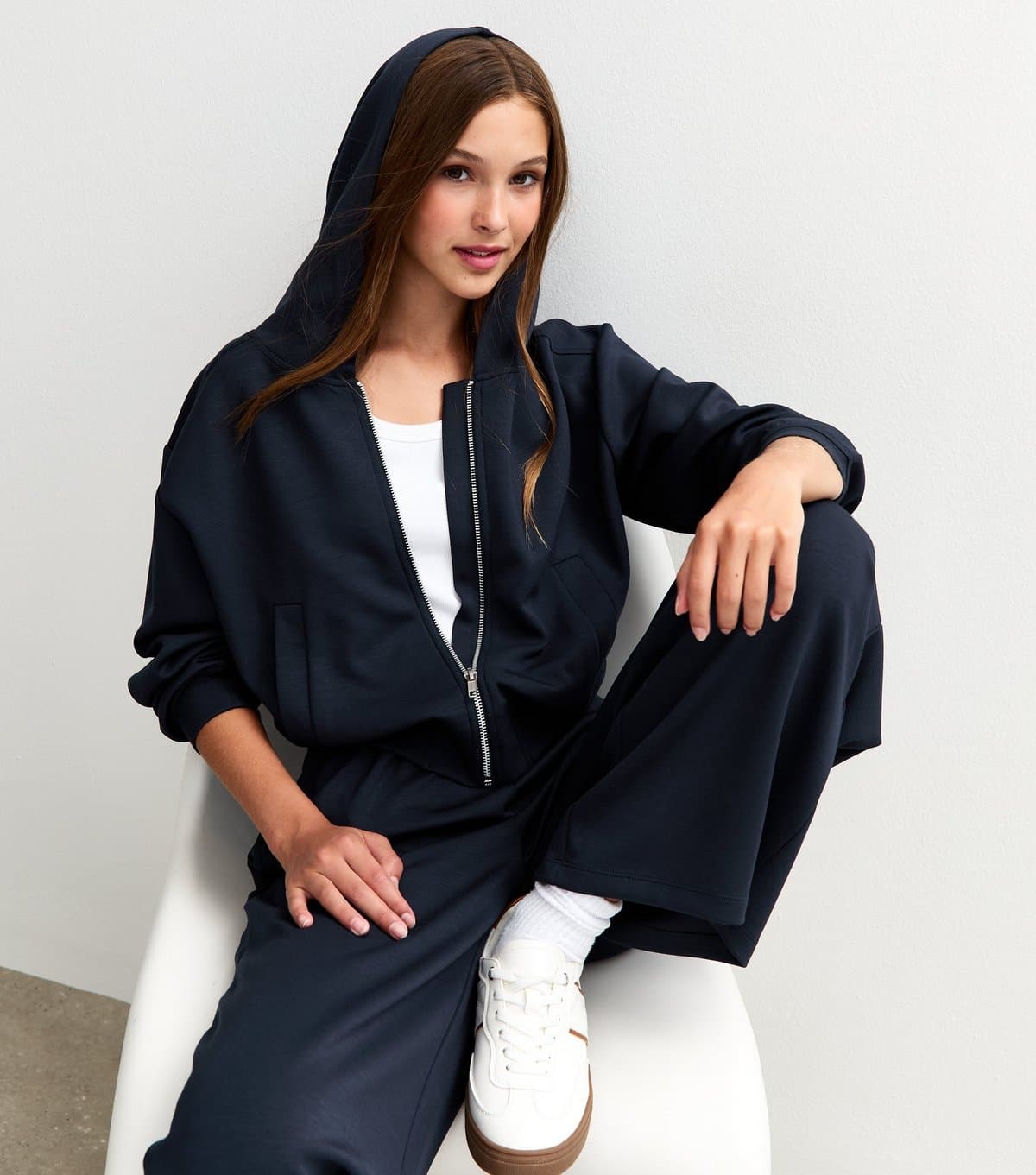 New Look New Look Navy Zip Up Hoodie for Girls