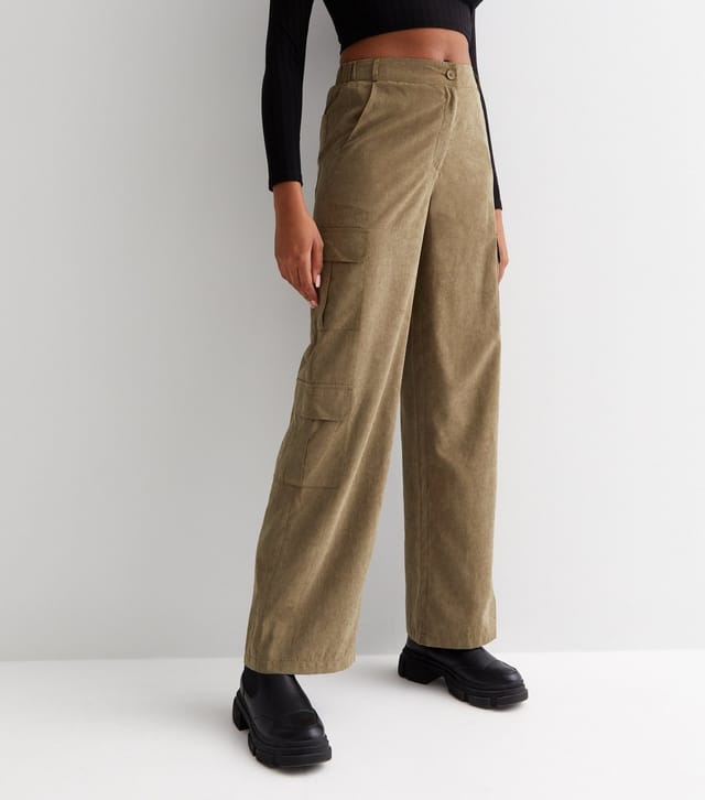 New Look Women's Khaki Wide Leg Cargo Trousers New Look - 2
