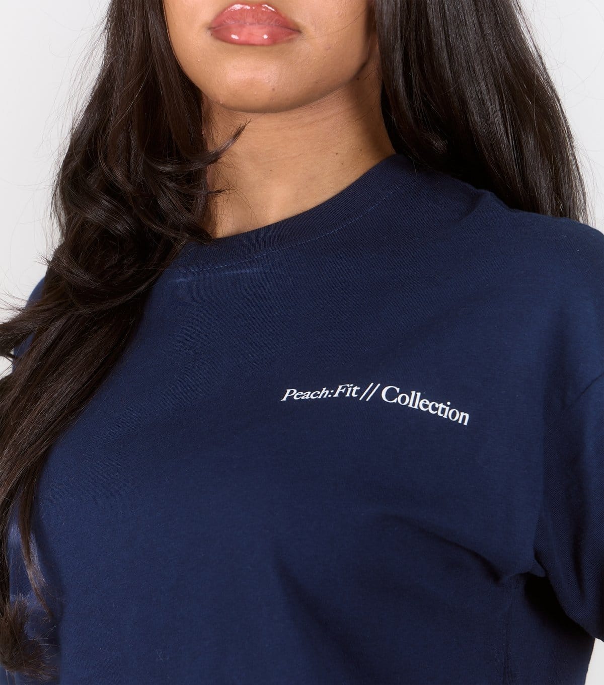 Peach Fit Women's Navy Cotton Rich Rosa T-Shirt Peach Fit New Look - 4