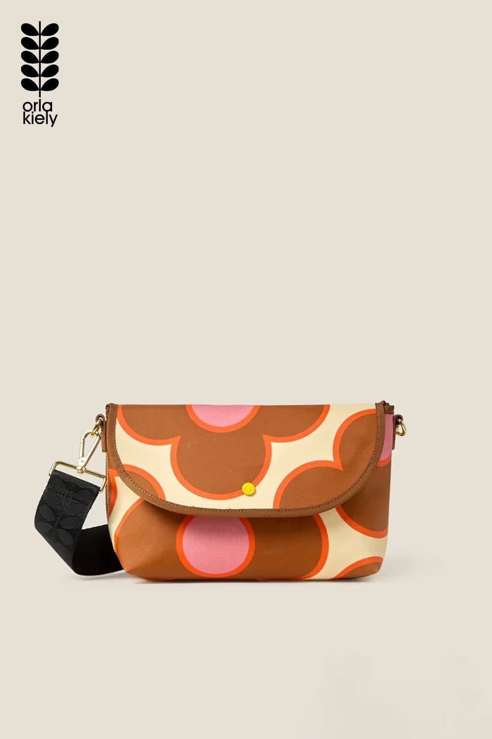 Orla Kiely Orla Kiely Women's Acre Satchel - Flower Spot Persimmon in Brown