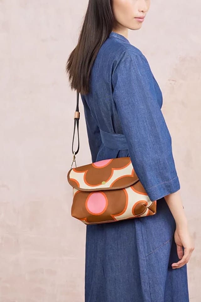 Orla Kiely Orla Kiely Women's Acre Satchel - Flower Spot Persimmon in Brown - 2