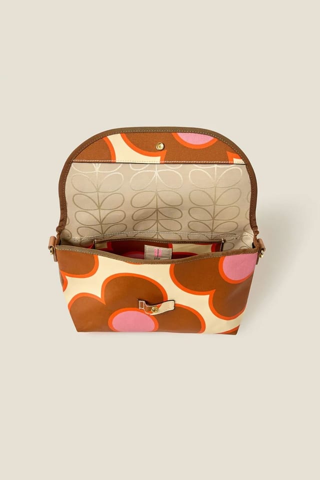 Orla Kiely Orla Kiely Women's Acre Satchel - Flower Spot Persimmon in Brown - 3