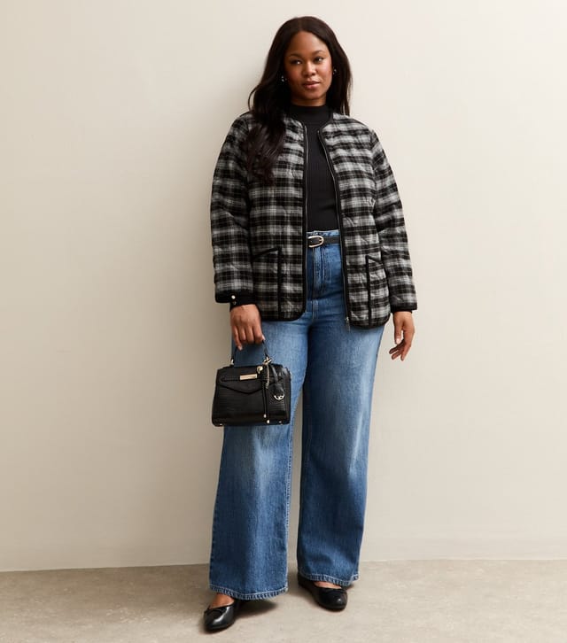 New Look Women's Plus Size Black Ribbed Button Detail Top Curves New Look - 3