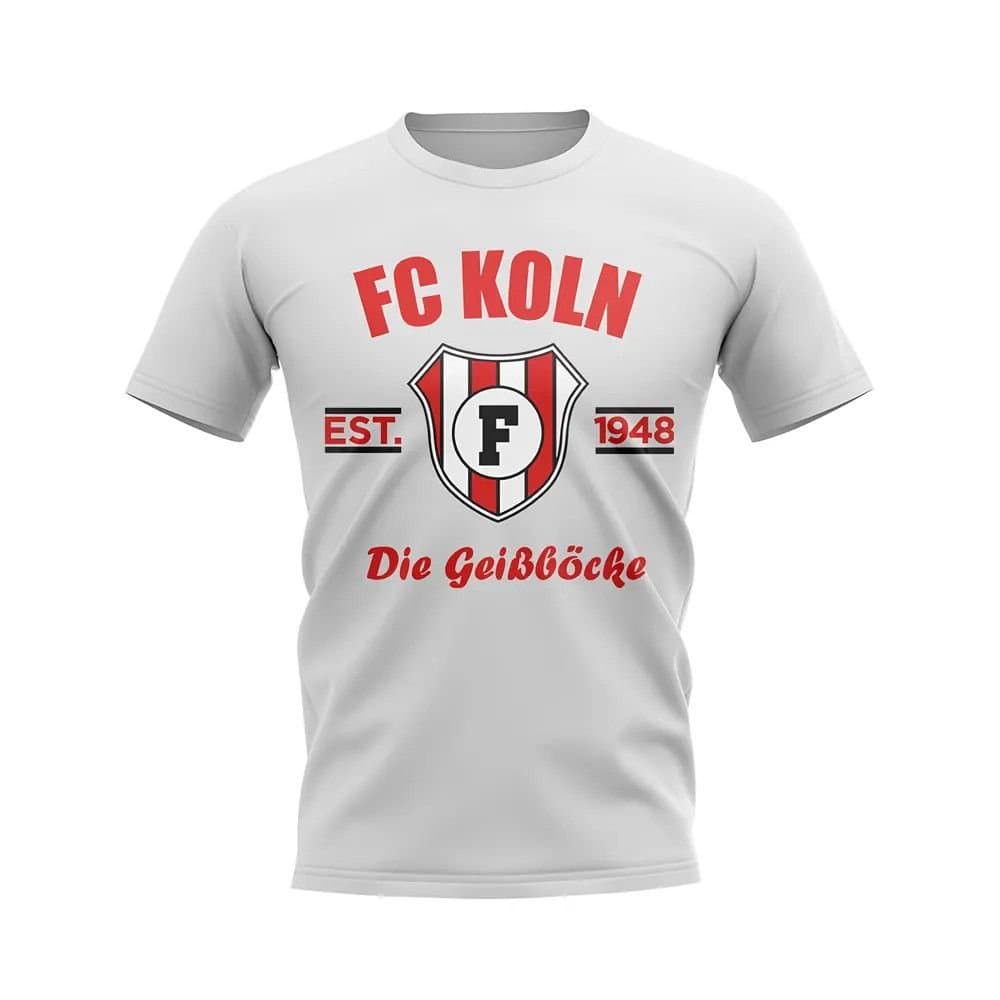 FC Koln FC Koln Men's Personalised Established Football T-Shirt in White