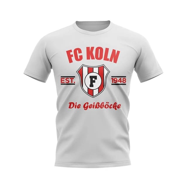 FC Koln FC Koln Men's Personalised Established Football T-Shirt in White - 2