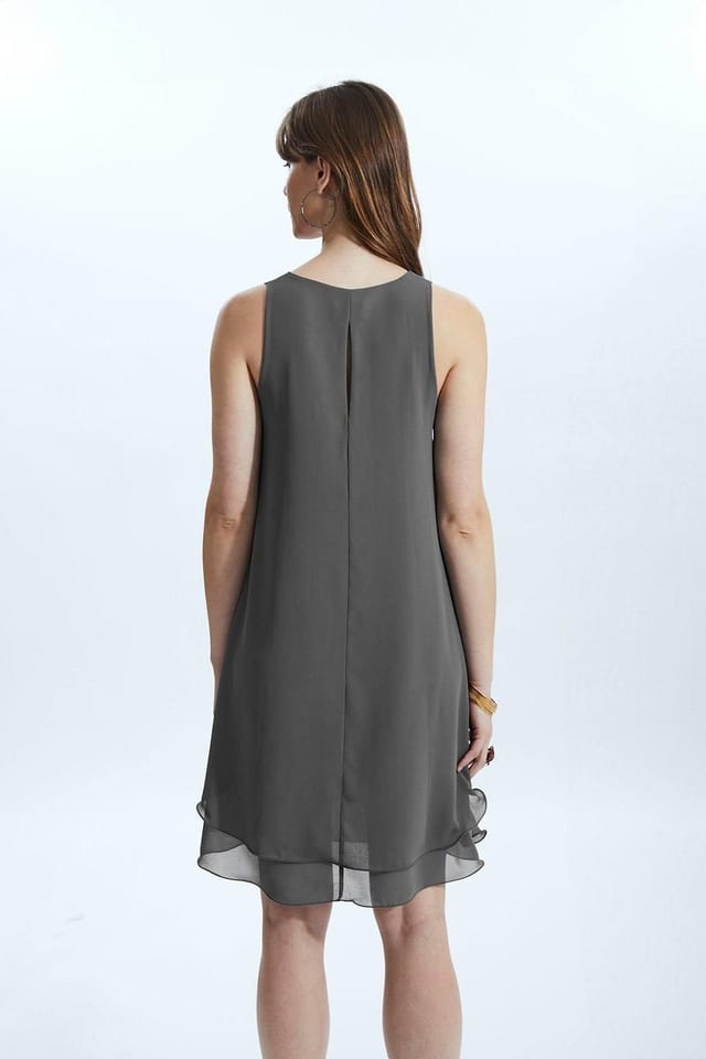 James Lakeland James Lakeland Women's Sleeveless Wave Hem Dress Charcoal - 2