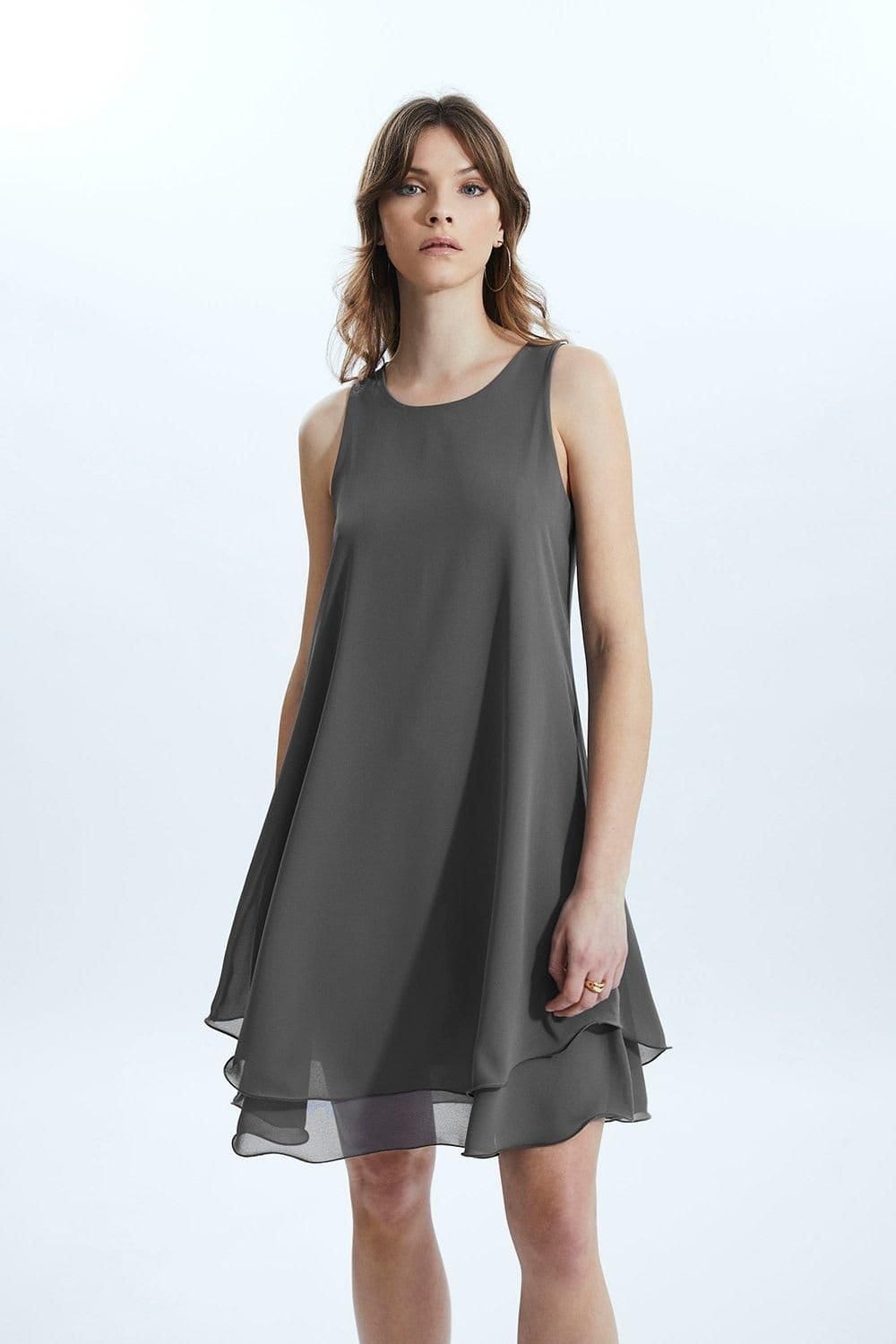 James Lakeland James Lakeland Women's Sleeveless Wave Hem Dress Charcoal - 4