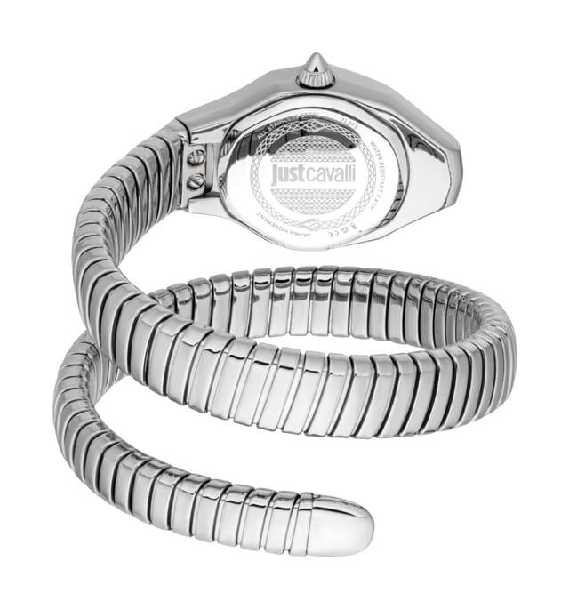 Just Cavalli Just Cavalli Women's Snake 316L Stainless Steel Black Dial Watch in Silver - 2