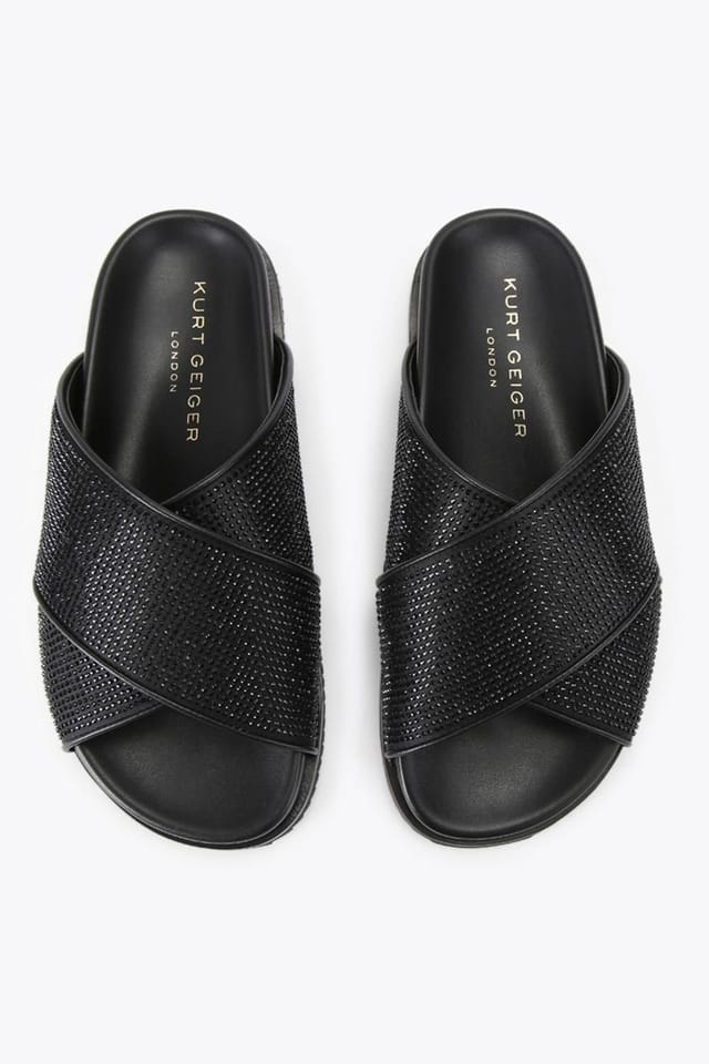 Kurt Geiger London Kurt Geiger London Women's 'Fabric Footbed Sandal' Fabric Sandals in Black - 2