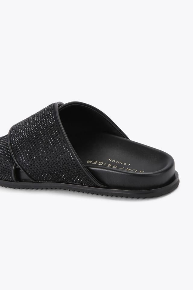Kurt Geiger London Kurt Geiger London Women's 'Fabric Footbed Sandal' Fabric Sandals in Black - 3