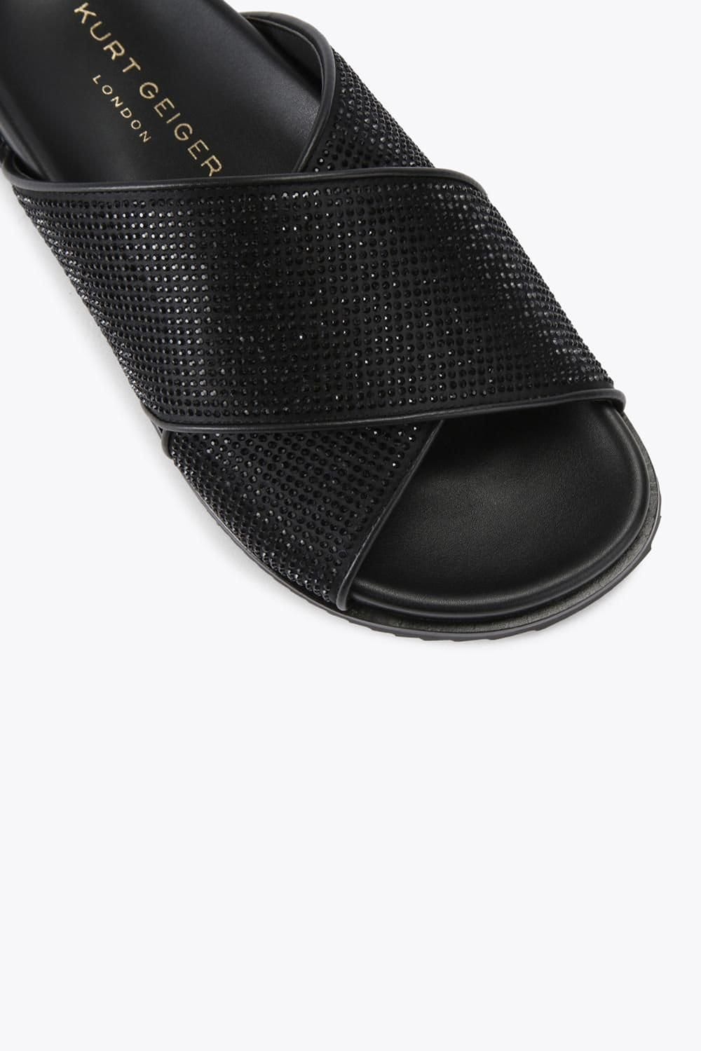 Kurt Geiger London Kurt Geiger London Women's 'Fabric Footbed Sandal' Fabric Sandals in Black - 4