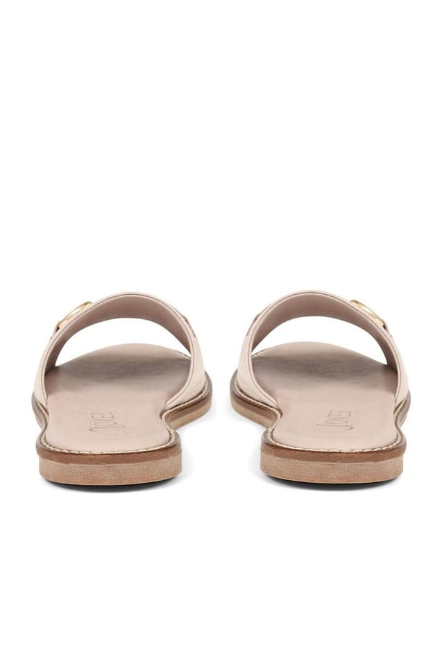 Jones Bootmaker Jones Bootmaker Women's Emillina Leather Buckle Mule Sandals in Beige - 3