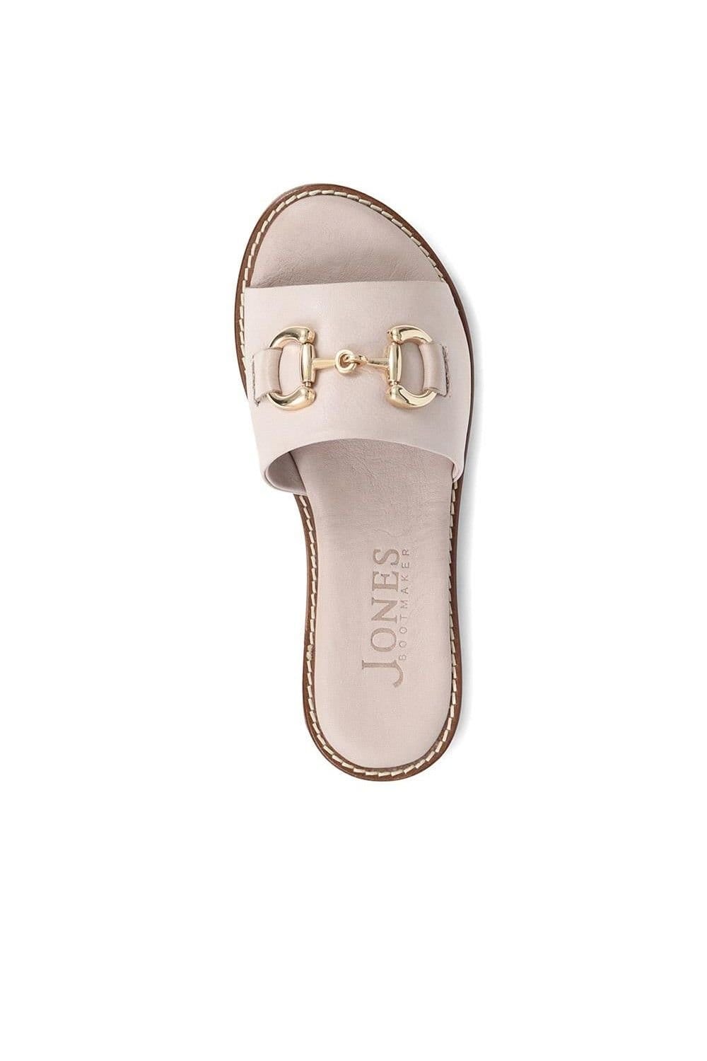 Jones Bootmaker Jones Bootmaker Women's Emillina Leather Buckle Mule Sandals in Beige - 4