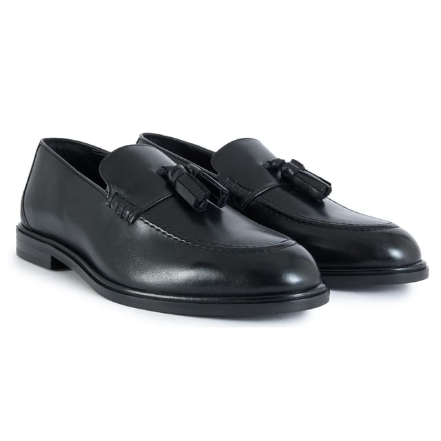 WALK LONDON Walk London Men's Putney Tassel Shoes in Black - 2