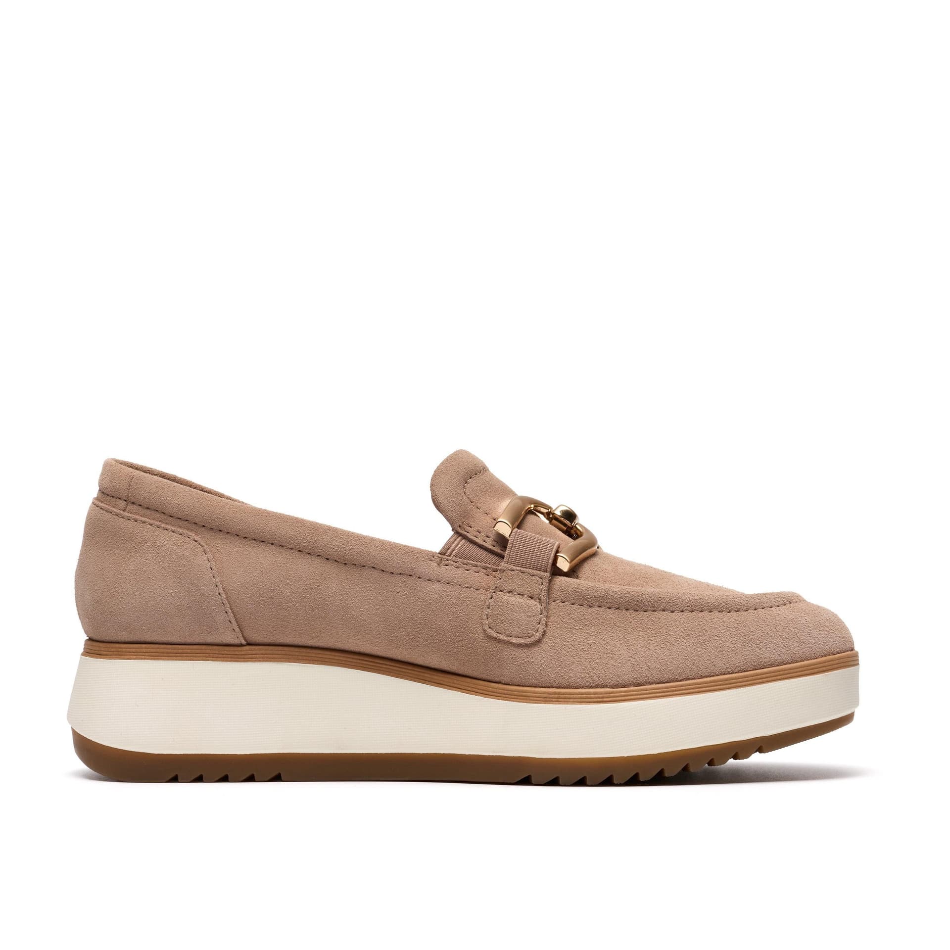 Clarks Clarks Women's Zylah Top Taupe Suede Loafers, Slip Ons in Beige