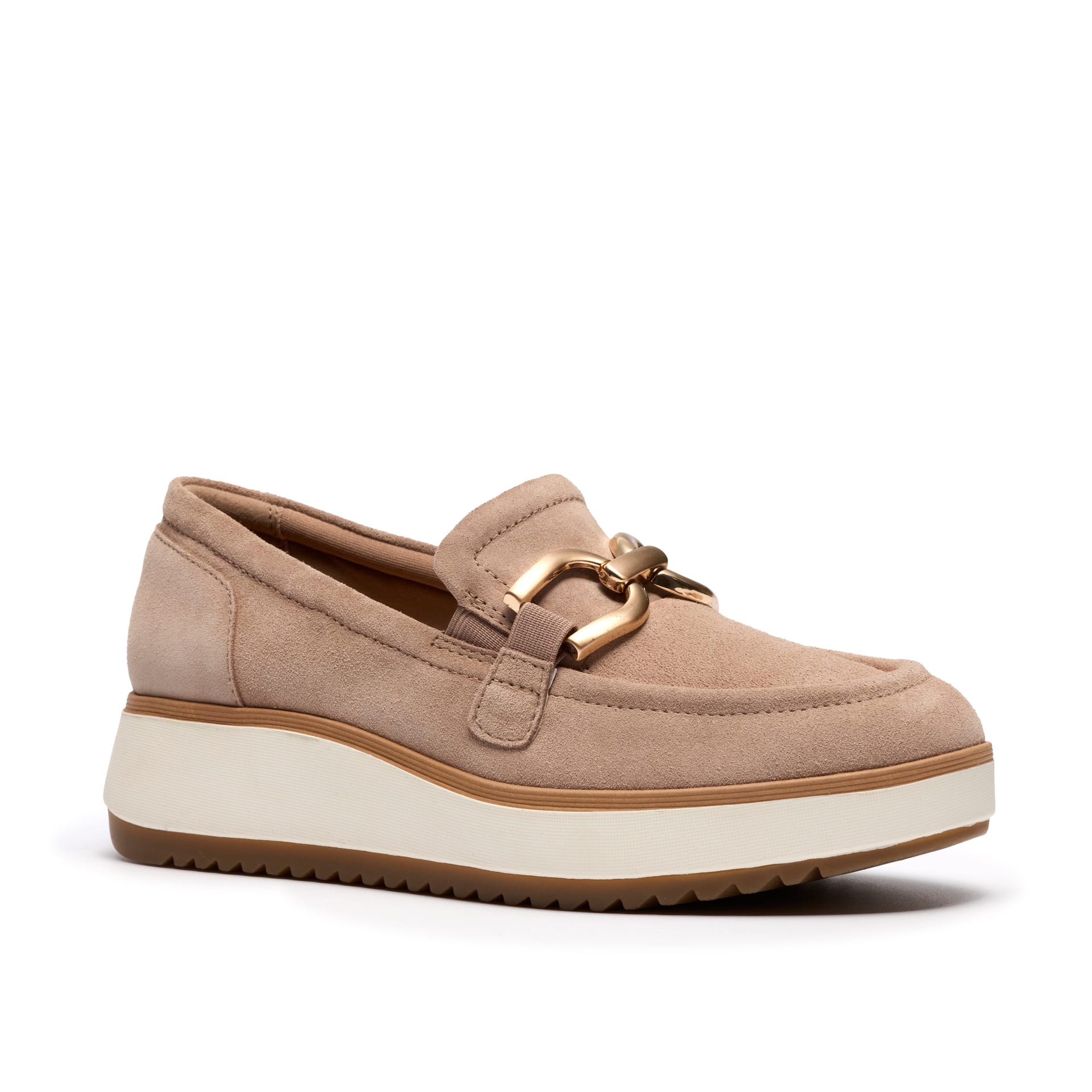 Clarks Clarks Women's Zylah Top Taupe Suede Loafers, Slip Ons in Beige - 4