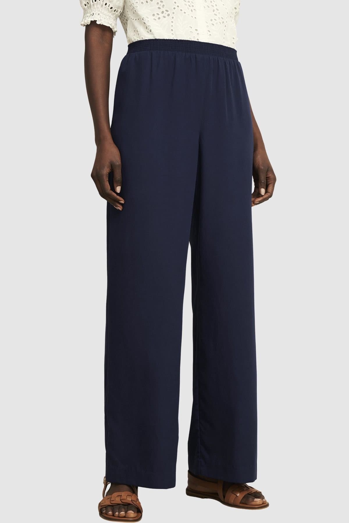 Hobbs London Hobbs London Dark Navy Wide Leg Trousers