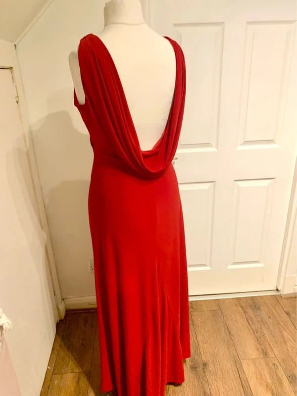 Night Low back evening drop plunge cowl cami strappy wedding bridesmaid ball gala cruise prom
