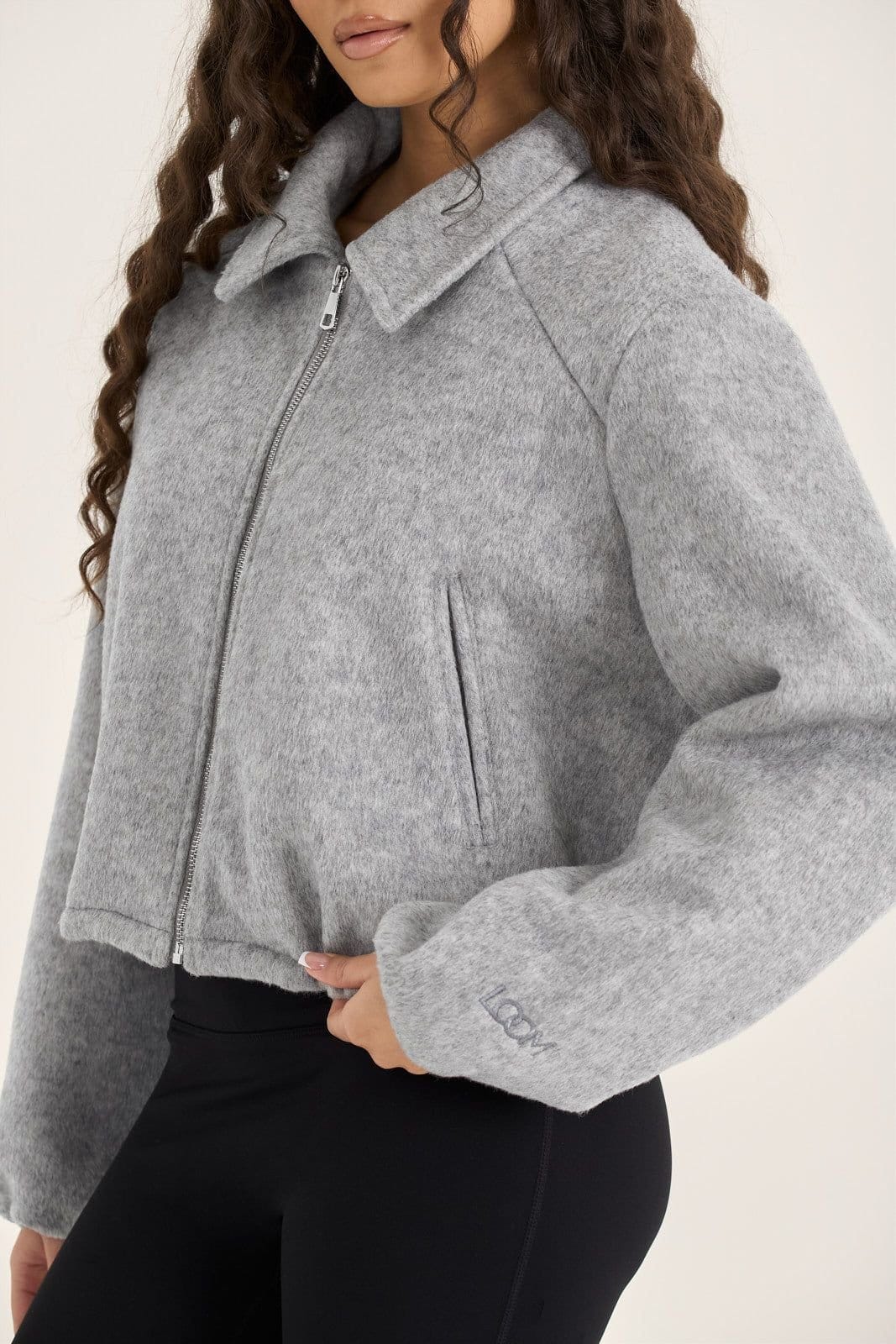 Loom Archives Loom Archives Women's LOOM Wool Blend Soft Shell Jacket in Light Grey - 4