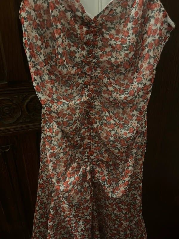 Topshop Topshop Floral Minidress - Ruched/Tie Up Front