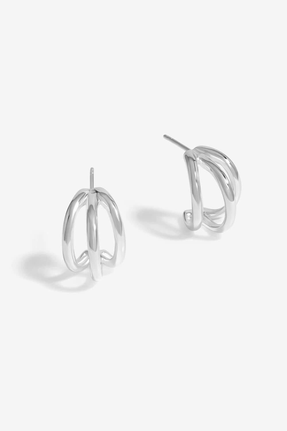 Simply Silver Simply Silver Silver 925 Triple Row Hoop Earrings