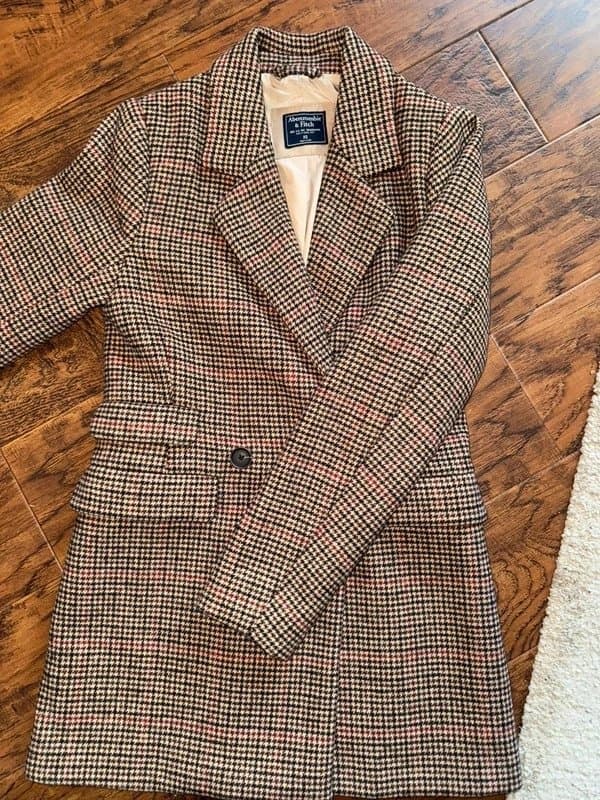 Abercrombie & Fitch Abercrombie & Fitch houndstooth blazer coat wool blend women XS