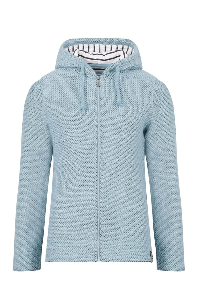 Weird Fish Weird Fish Women's Chicoa Full Zip Macaroni Hoodie in Light Blue - 2